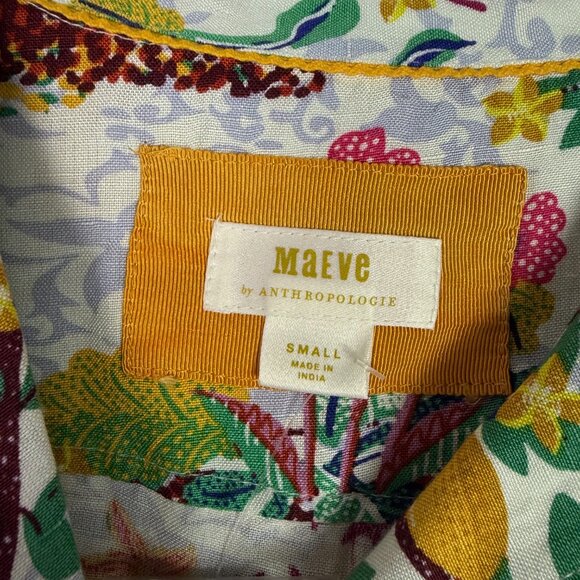 NWT Anthropologie Maeve Classic Surf Shirt Linen Blend Lemons Size Small S NEW - Picture 6 of 13